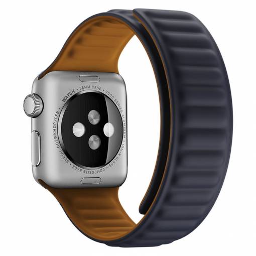 Foto - eses Silikonový magnetický řemínek pro Apple Watch - Tmavě modrý, 42mm/44mm/45mm/49mm