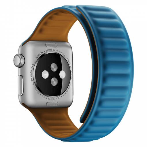 Foto - eses Silikonový magnetický řemínek pro Apple Watch - Modrý, 42mm/44mm/45mm/49mm