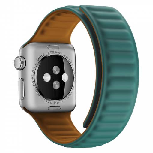 Foto - eses Silikonový magnetický řemínek pro Apple Watch - Zelený 42mm, 44mm, 45mm, 49mm