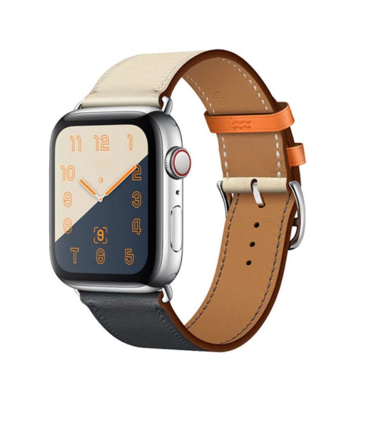 eses Kožený barevný řemínek pro Apple Watch - Béžovo tmavě modrý, 38mm/40mm/41mm