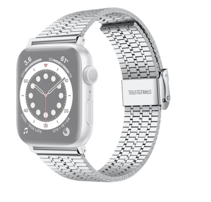 eses Kovový řemínek pro Apple Watch s trojitým proužkem - Stříbrný, 38mm/40mm/41mm