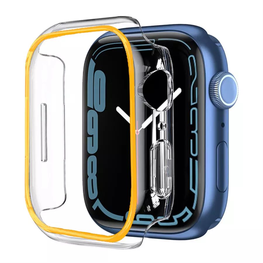 Ochranný rámeček pro Apple Watch - 44mm, svítící, oranžový