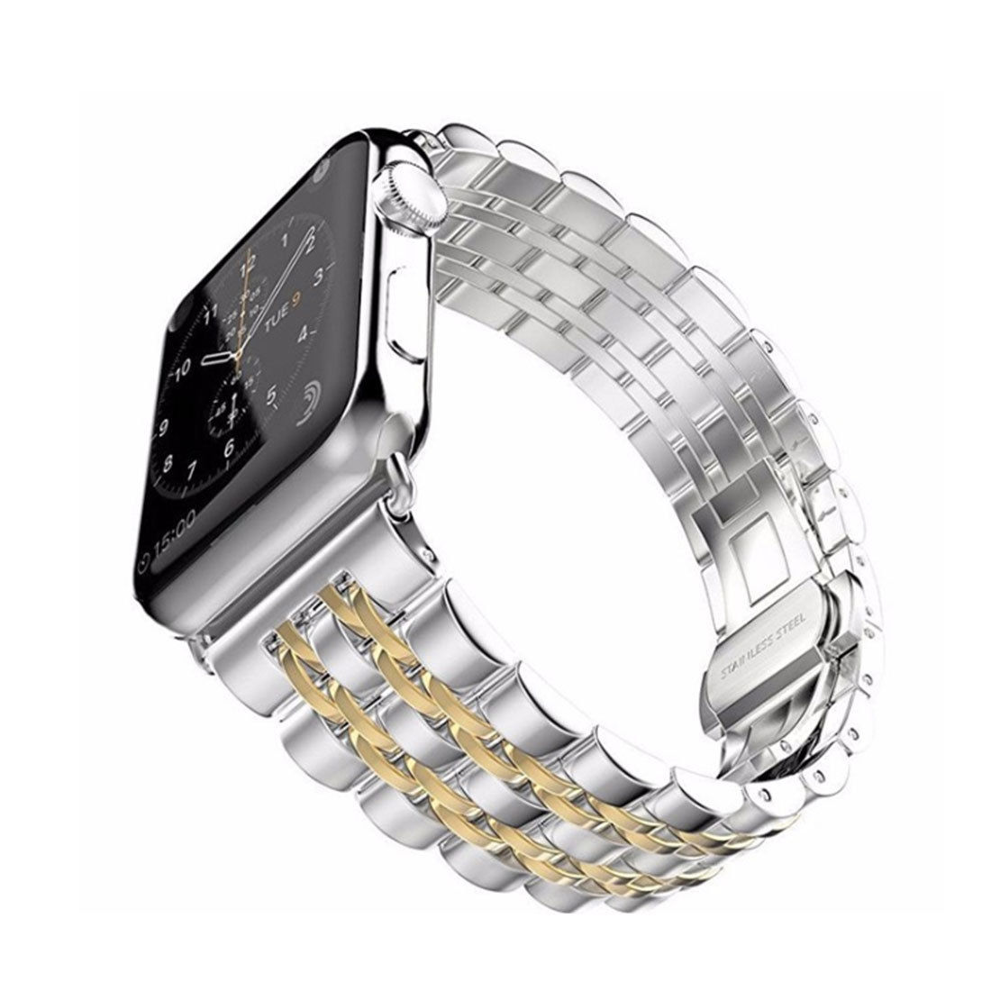 eses Kovový řemínek pro Apple Watch - Stříbrný a zlatý, 38mm/40mm/41mm