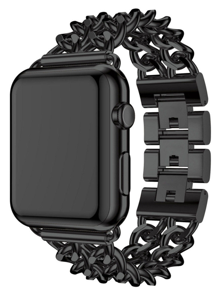 eses Kovový řetízkový řemínek pro Apple Watch - Černý, 42mm/44mm/45mm/49mm