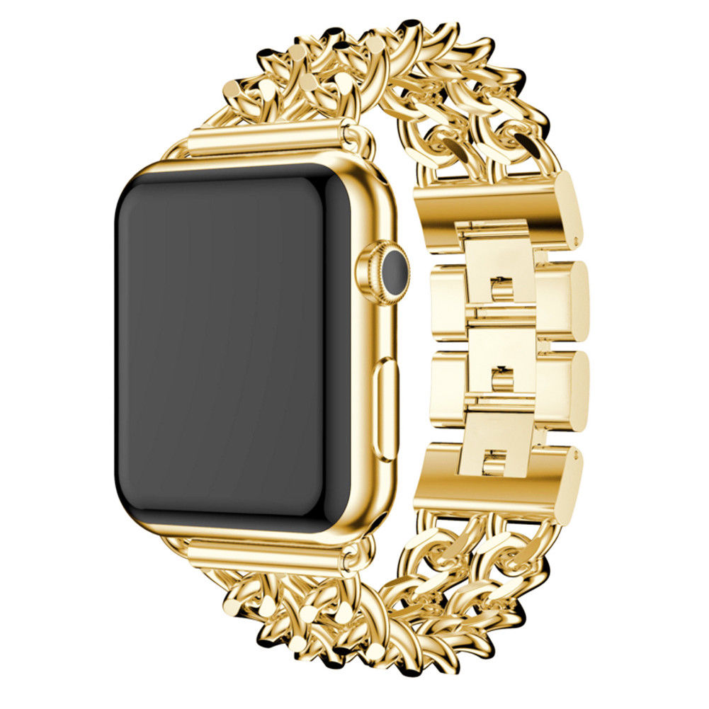 eses Kovový řetízkový řemínek pro Apple Watch - Zlatý, 42mm/44mm/45mm/49mm