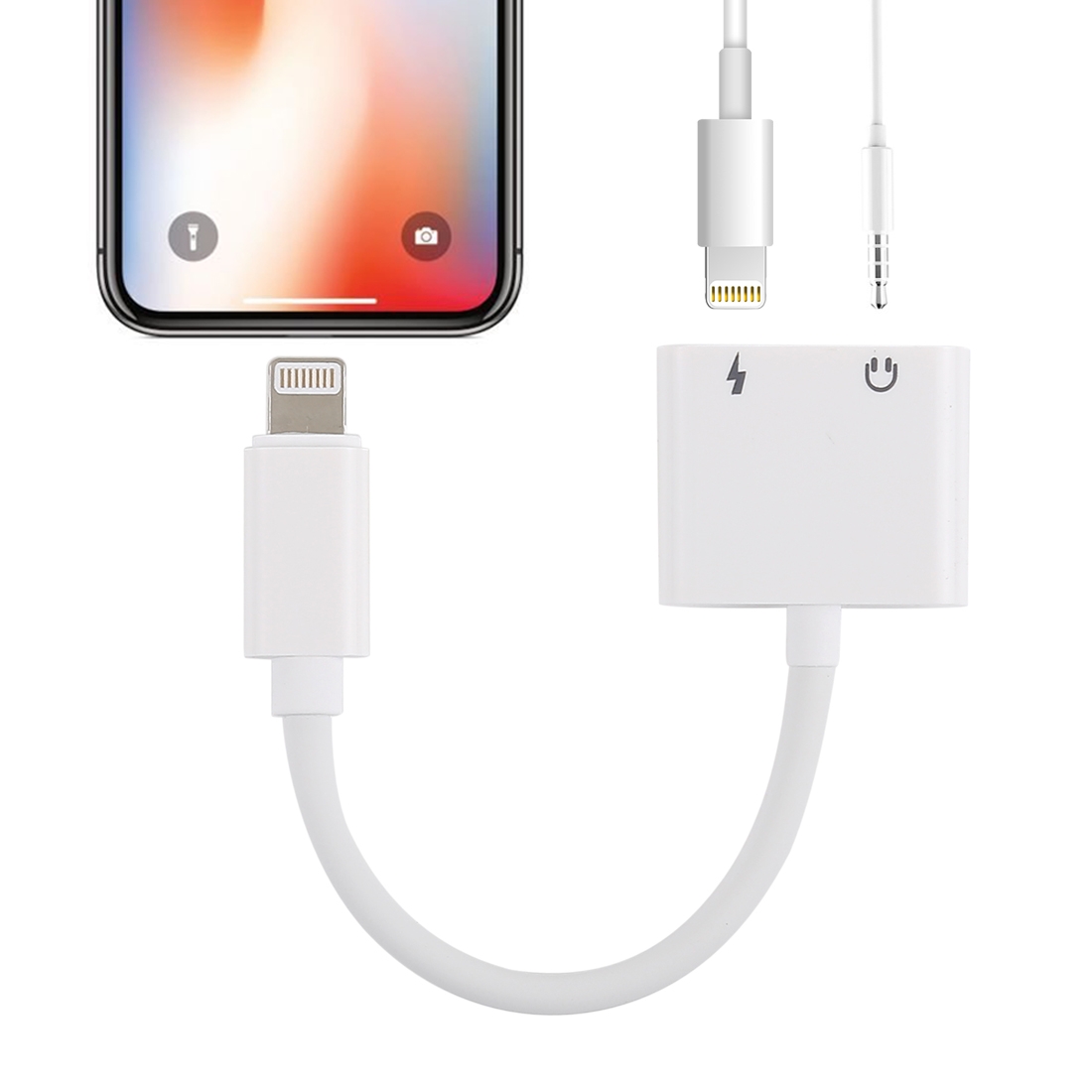 Redukce lightning a 3.5mm jack pro iPhone - bílá