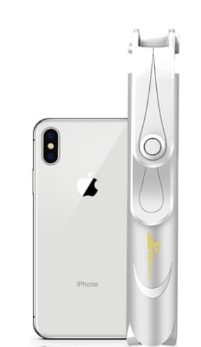 Selfie tyč se stojánkem na mobil - bílá