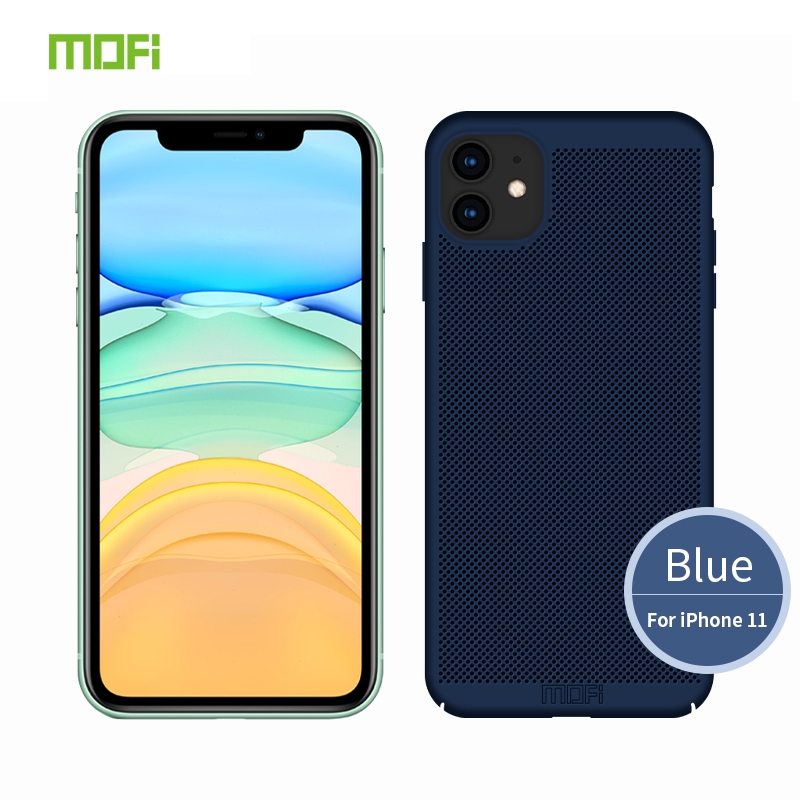 Děrovaný kryt MOFI na iPhone 11 - modrá
