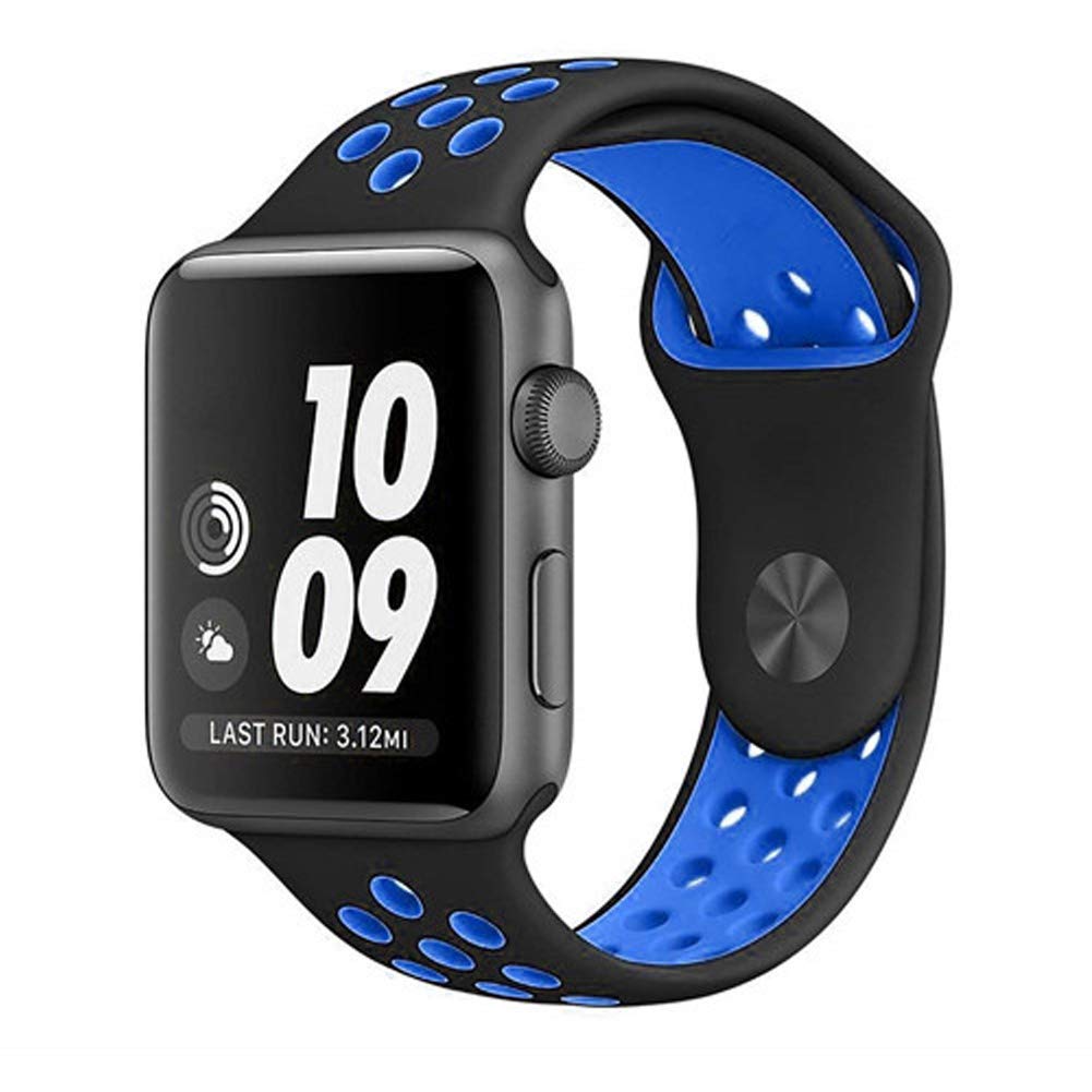 eses Silikonový řemínek pro Apple Watch - Černo modrý, S/M/L, 42mm/44mm/45mm/49mm