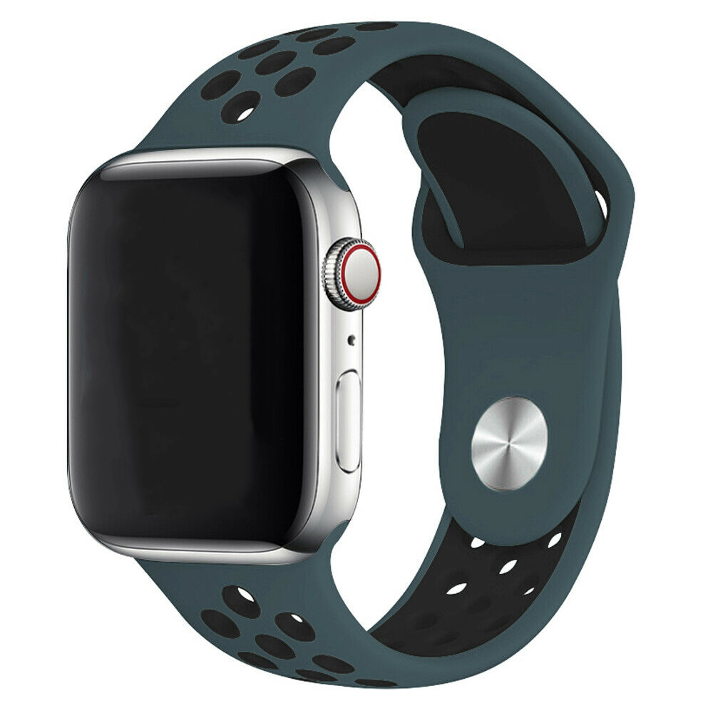 eses Silikonový řemínek pro Apple Watch - Modro a černý, S/M/L, 42mm/44mm/45mm/49mm