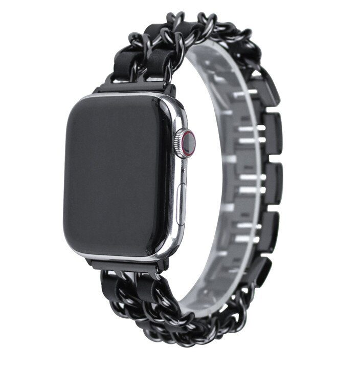 eses Kovový řetízkový řemínek propletený pro Apple Watch - Černý, 38mm/40mm/41mm