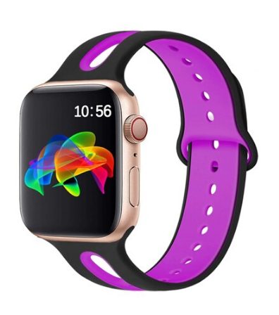 eses Dvoubarevný řemínek pro Apple Watch - Černo fialový, 38mm/40mm/41mm