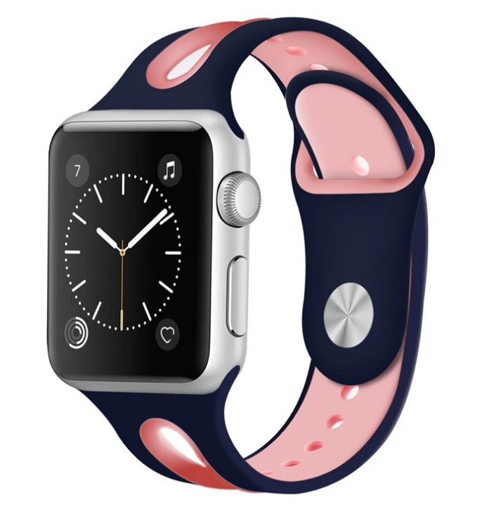 eses Dvoubarevný řemínek pro Apple Watch - Modro růžový, 38mm/40mm/41mm