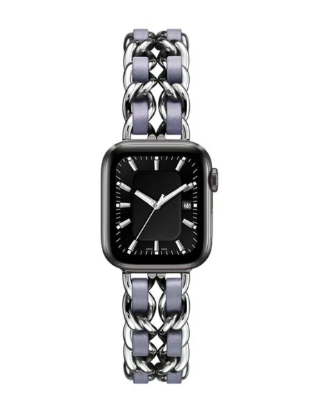 eses Kovový řetízkový řemínek propletený pro Apple Watch - Stříbrno šedý, 38mm/40mm/41mm