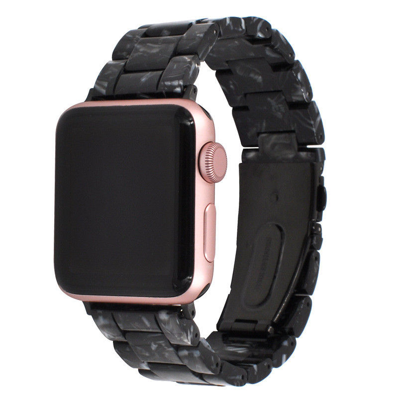 eses Řemínek z epoxidové pryskyřice pro Apple Watch - Vzorovaný černý, 42mm/44mm/45mm/49mm