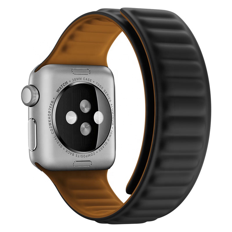 eses Silikonový magnetický řemínek pro Apple Watch - Černý, 38mm/40mm/41mm