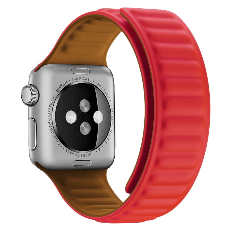 eses Silikonový magnetický řemínek pro Apple Watch - Červený, 38mm/40mm/41mm