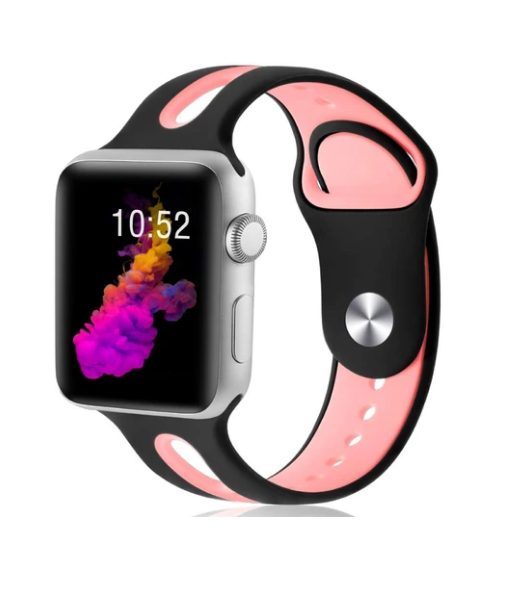 eses Dvoubarevný řemínek pro Apple Watch - Černo růžový, 42mm/44mm/45mm/49mm